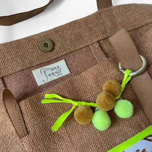 Shopper »J'adore my dog« -  Braun | Neongelb