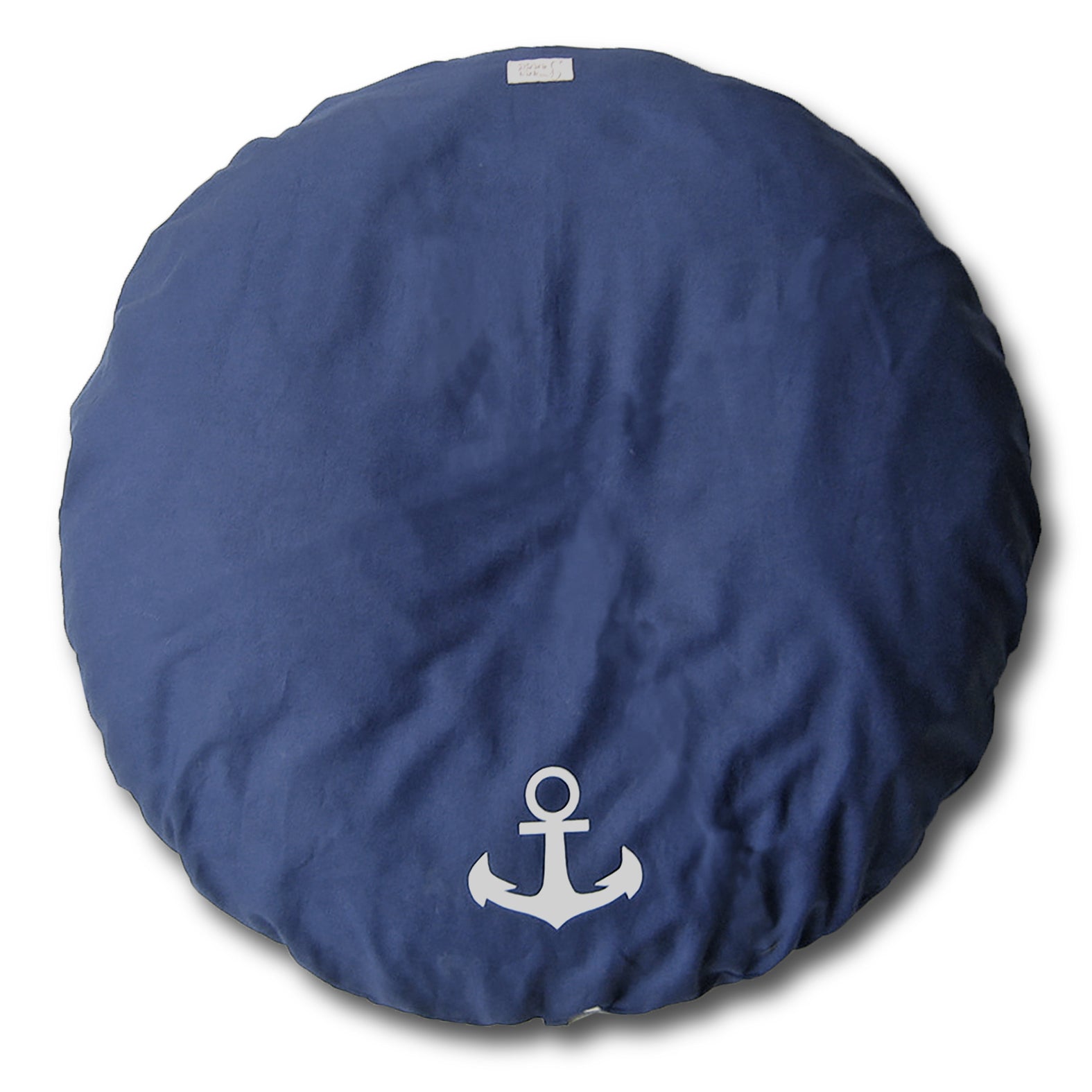 Hundebett rund Dunkelblau mit Anker Print in Weiß Hundekissen für mittlere & große Hunde