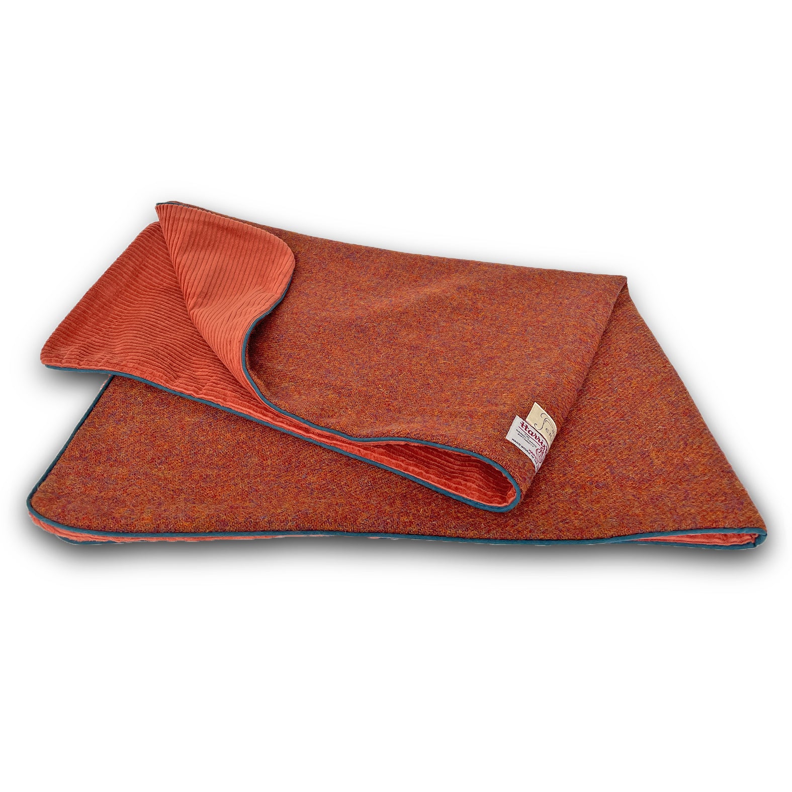 Hundedecke »HARRIS TWEED - Terracotta & Petrol« - 71 x 105